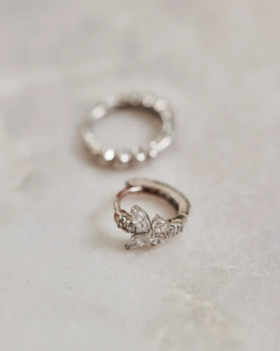 Huggie Earrings White Gold