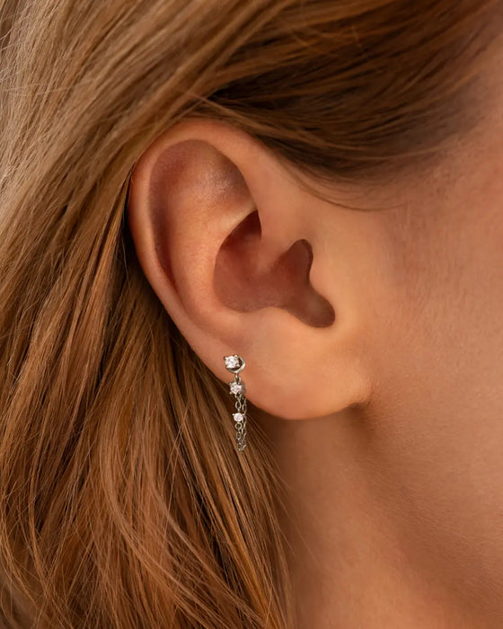 High Lobe Piercing White Gold