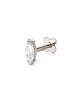 Marquise Flat Back Ohrringe aus 585 Weissgold