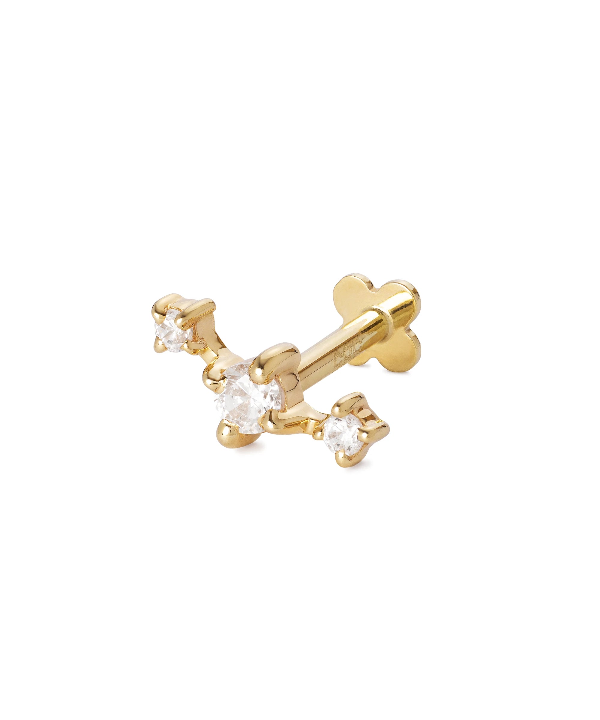 Helix Stecker aus 585 Gold mit Zirkonia Steinen
