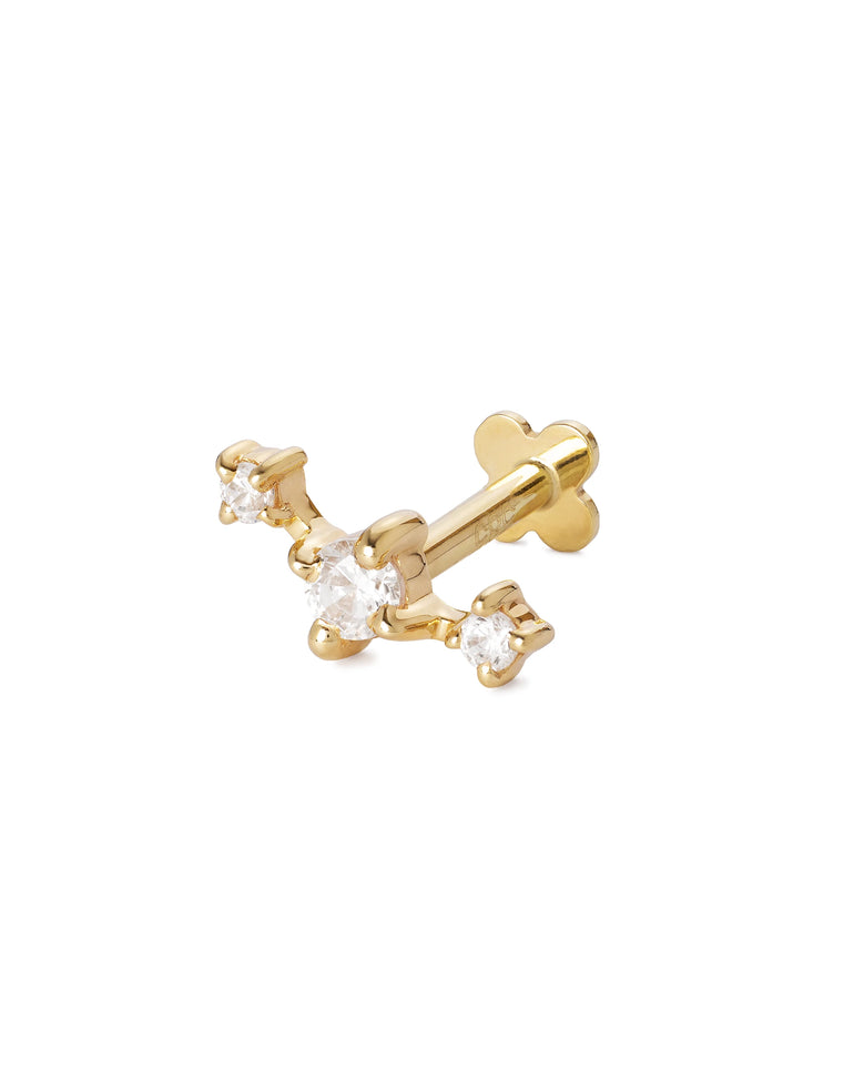 Helix Stecker aus 585 Gold mit Zirkonia Steinen