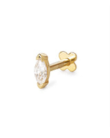 Ohrstecker mit flachem Verschluss aus 585 Gold im Marquise Design