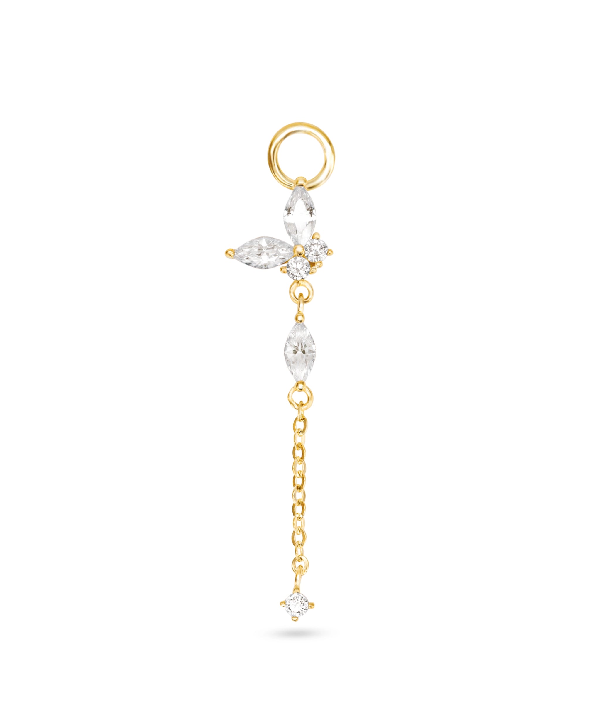 Produktfoto des Schmetterlink Anhängers in Gold mit einem weißen Hintergrund