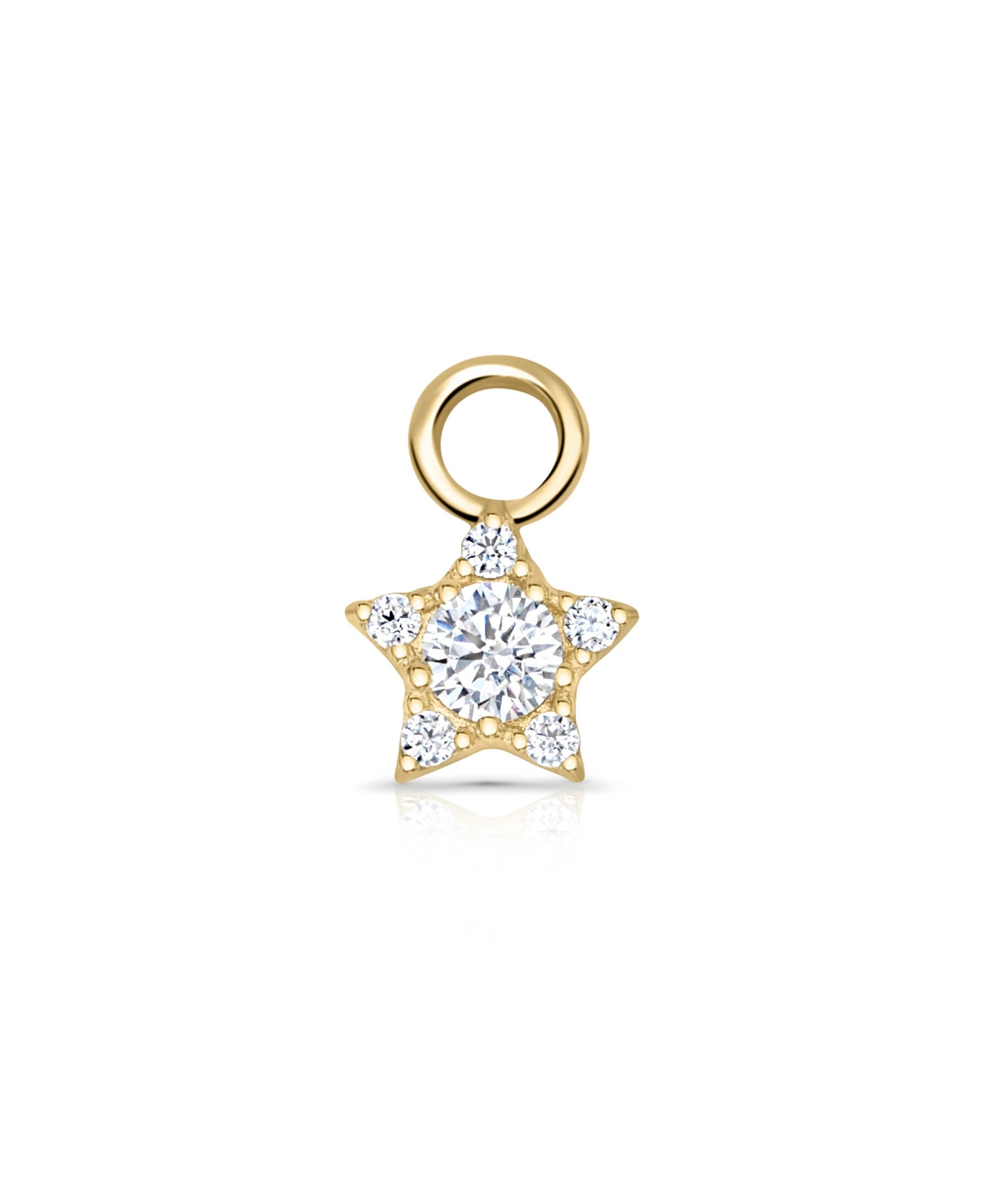 Produktfoto Stern Ohrring Charm Gold mit weißen Hintergrund
