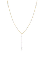 Feine Kette mit Kristallen aus 585 Gelbgold