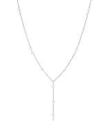 Feine Kette mit Kristallen aus 585 Weißgold